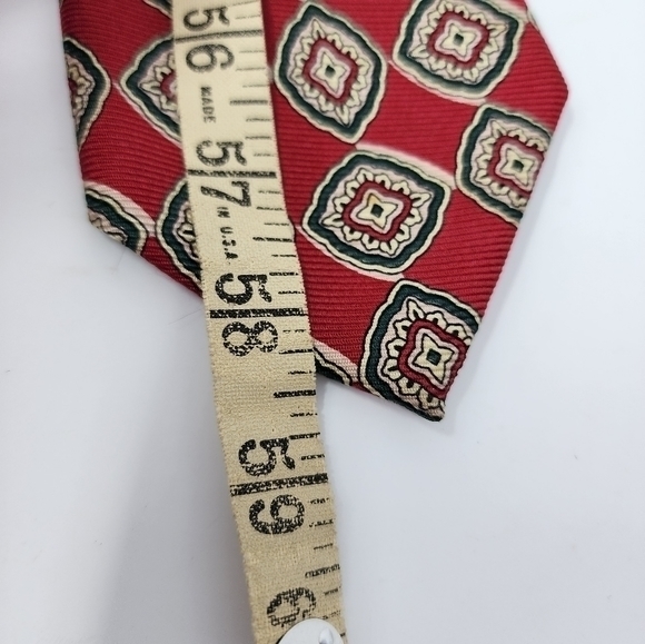 Polo by‎ Ralph Lauren Men's 100% Silk Made In USA Red Pattern Tie - Picture 10 of 12
